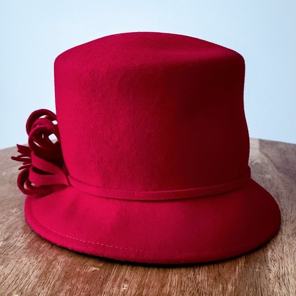 DANIELE MEUCCI Fancy Red Wool Bucket Hat NWT - Picture 2 of 6